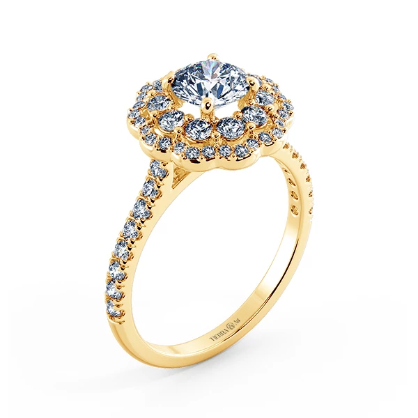 Floral Double Halo Engagement Ring NCH2304 4